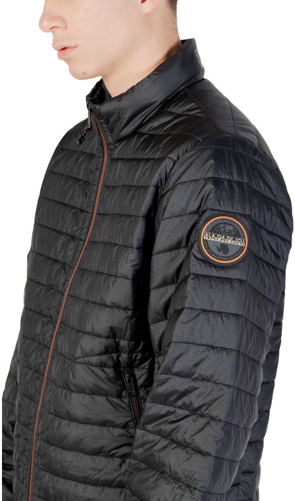 Napapijri Black Polyamide Coat Zwart