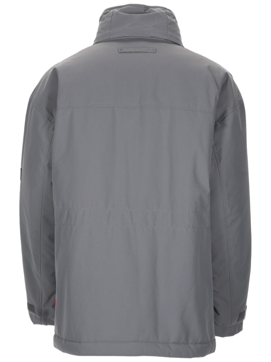 Napapijri Boxy-Fit Hooded Parka with Concealed Closure and Practical Pockets Grijs