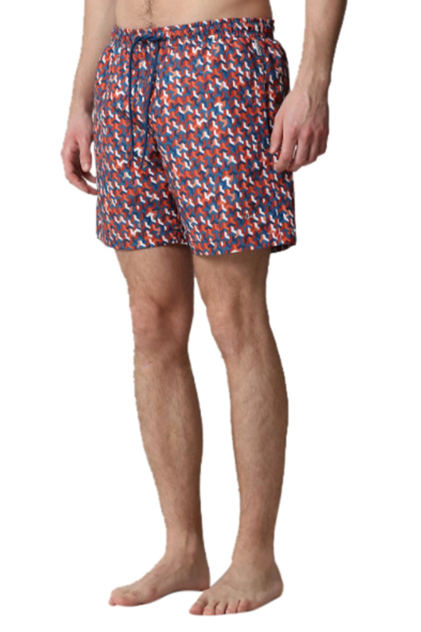Napapijri Vail  Zwembroek Geometric Blue/Red Blauw