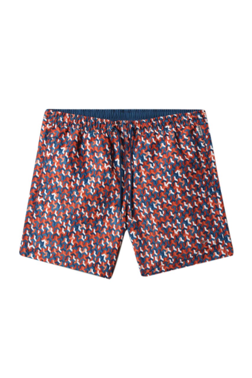 Napapijri Vail  Zwembroek Geometric Blue/Red Blauw