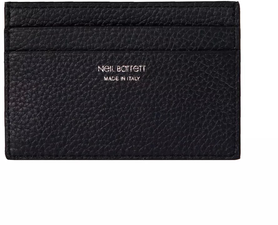 Neil Barrett Black Leather Men Wallet Zwart