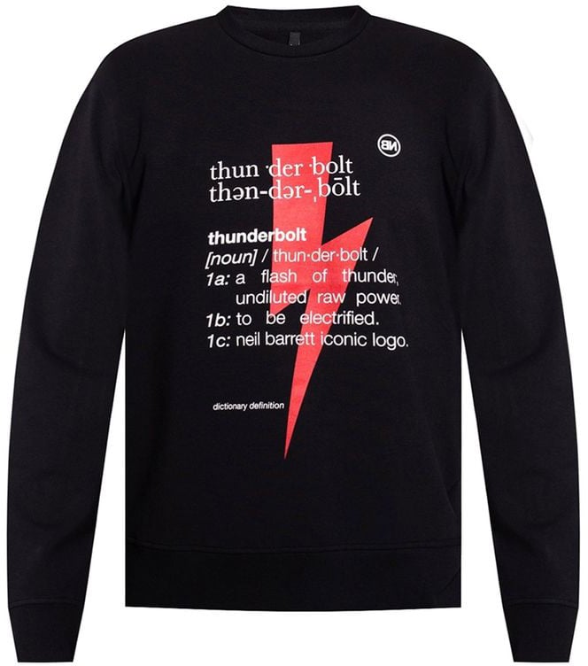 Neil Barrett Neil Barrett Black Cotton Sweatshirt Zwart
