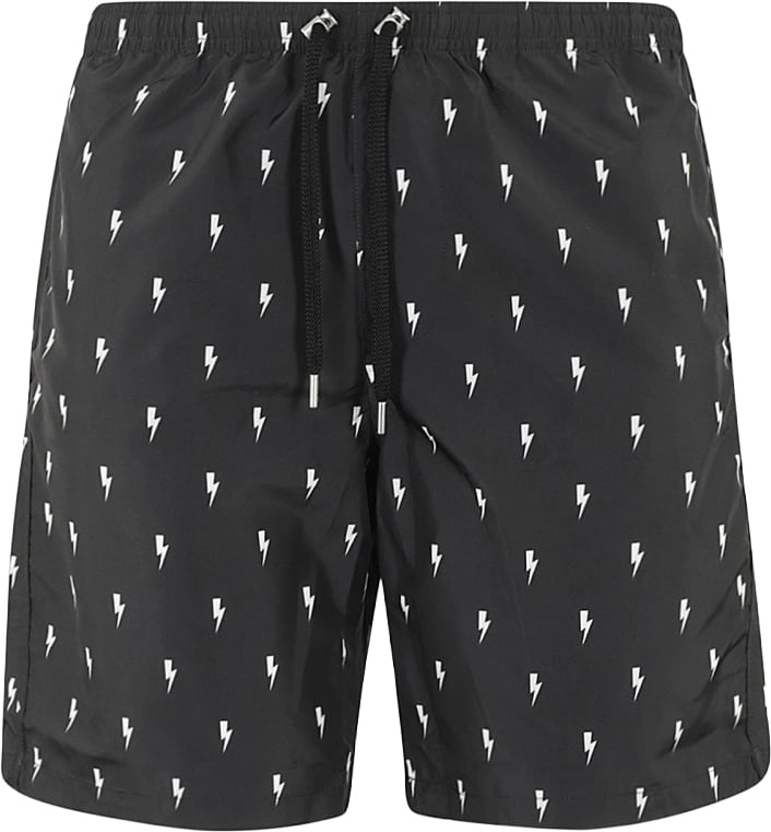 Neil Barrett All Over Micro Shorts Zwart