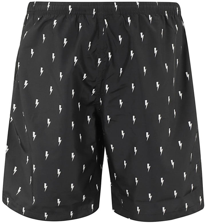 Neil Barrett All Over Micro Shorts Zwart