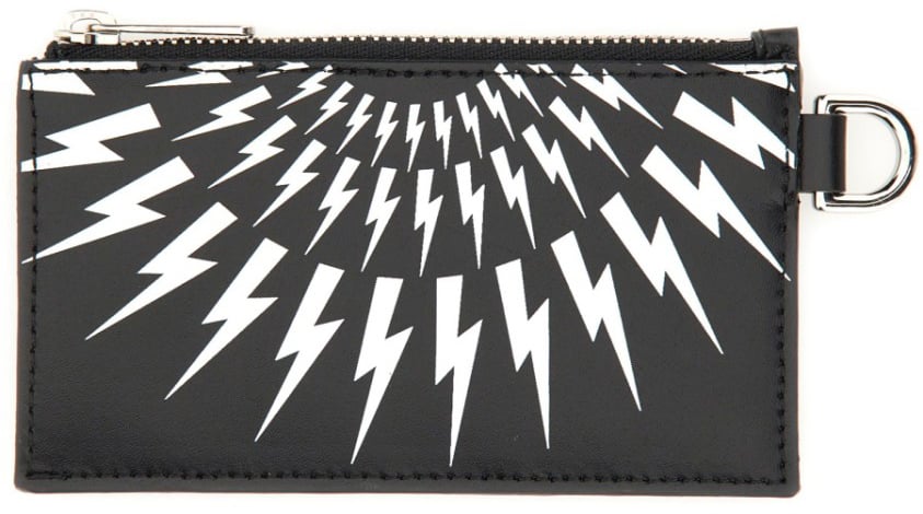 Neil Barrett Card Holder With Strap Zwart