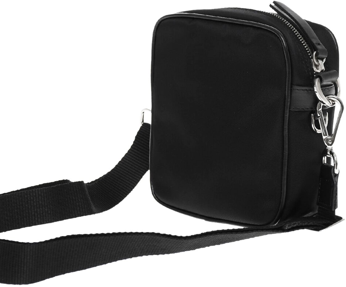 Neil Barrett Bearbrick Logo Nylon Twill Crossboby Bag Zwart