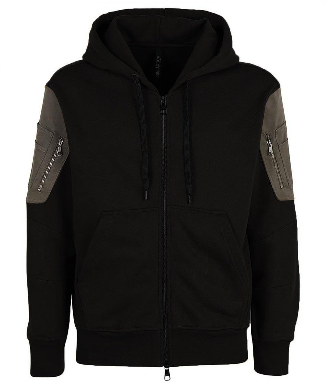 Neil Barrett Neil Barrett Cotton Logo Hooded Sweatshirt Zwart