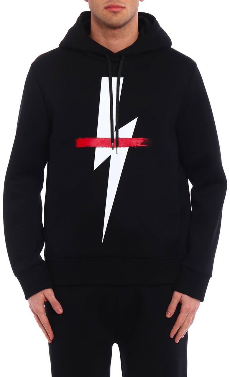 Neil Barrett Neil Barrett Logo Hooded Sweatshirt Zwart