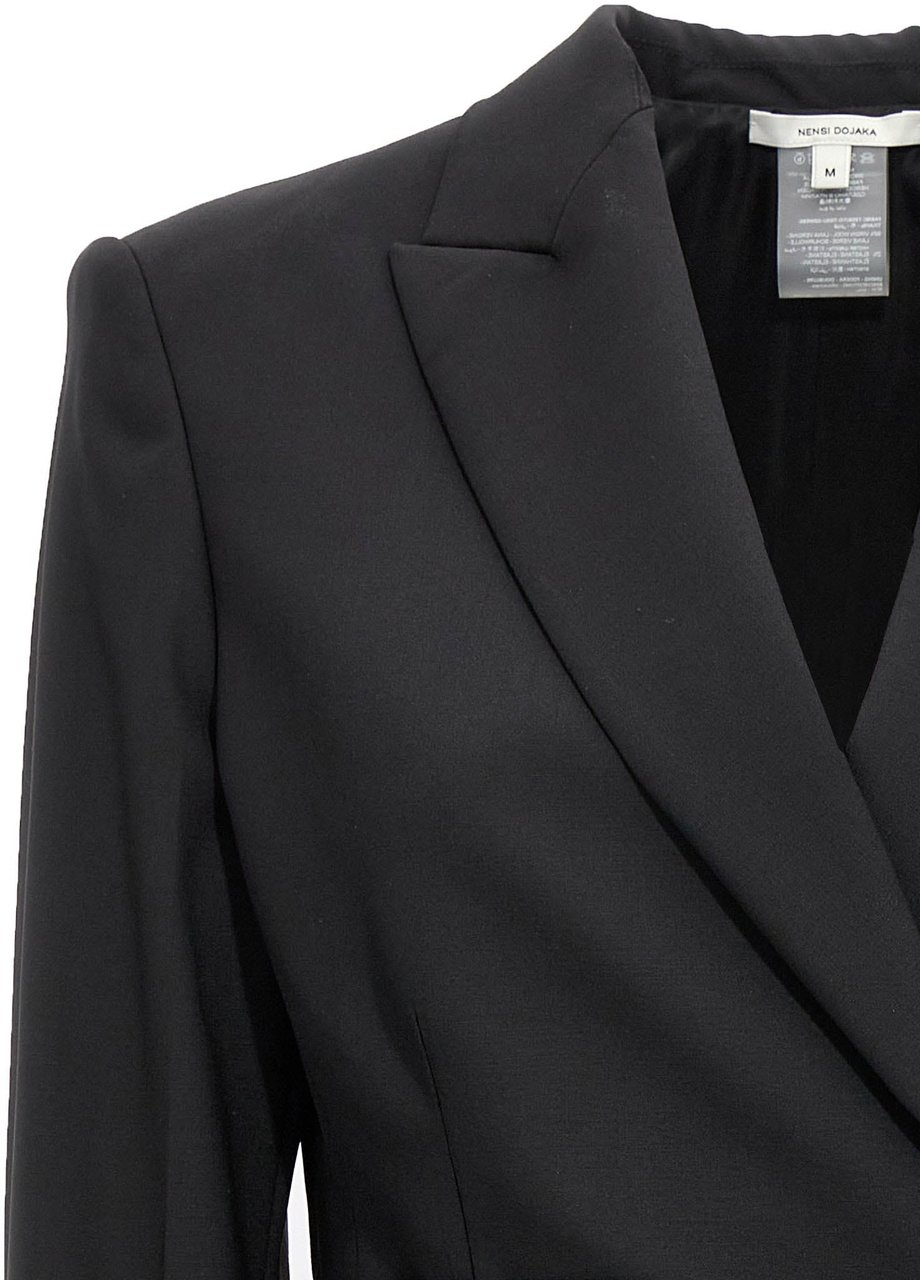 Nensi Dojaka Black Virgin Wool Blazer Zwart