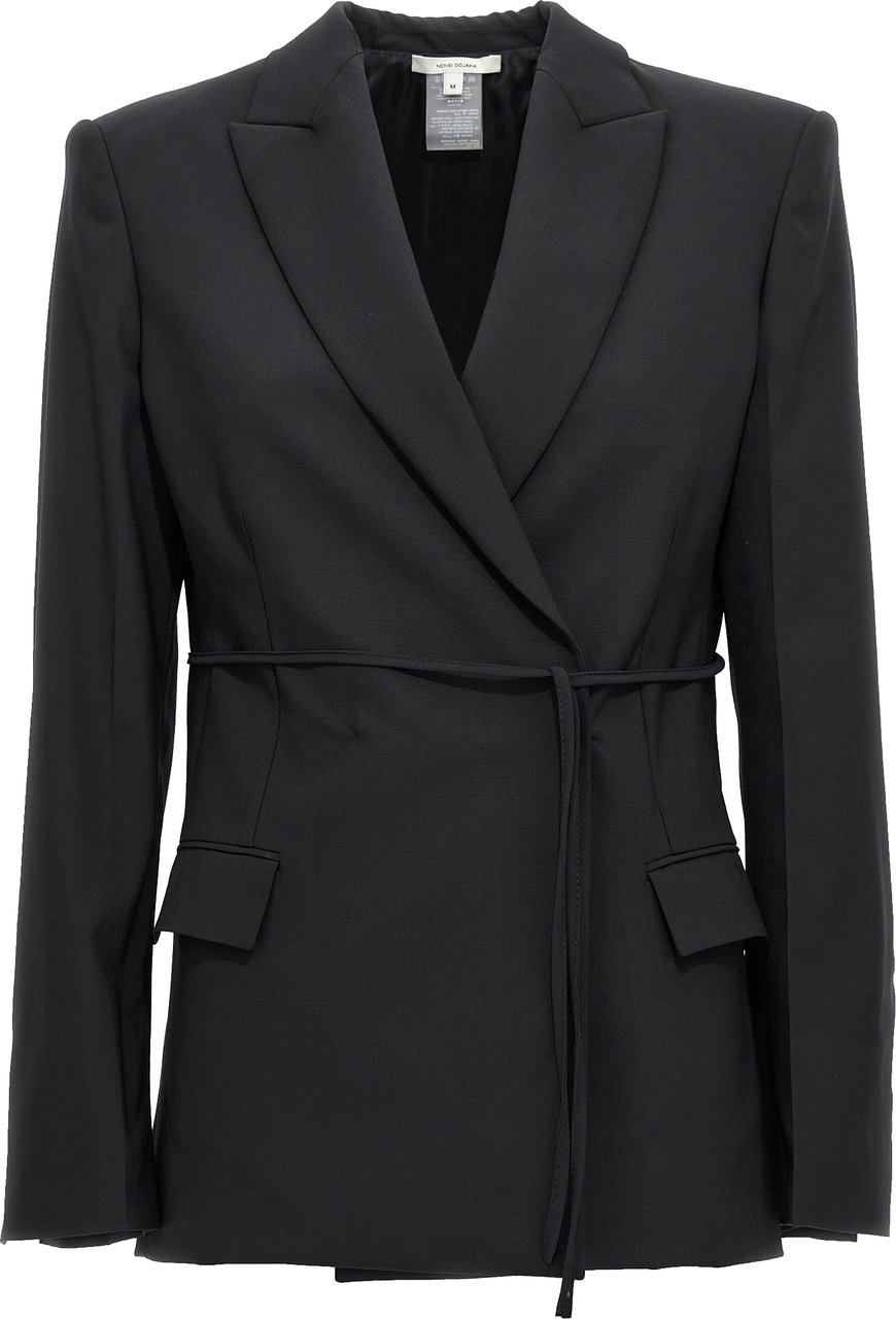 Nensi Dojaka Black Virgin Wool Blazer Zwart