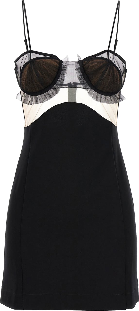 Nensi Dojaka Black Viscose Short Dress Zwart