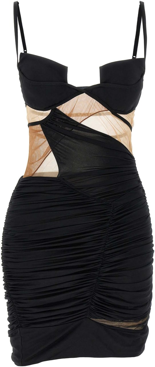 Nensi Dojaka Black Viscose Short Dress Zwart
