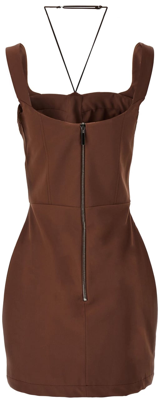 Nensi Dojaka Brown Polyamide Short Dress Bruin