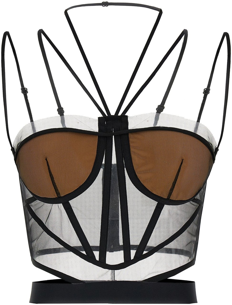 Nensi Dojaka Black Polyamide Tank Tops Zwart