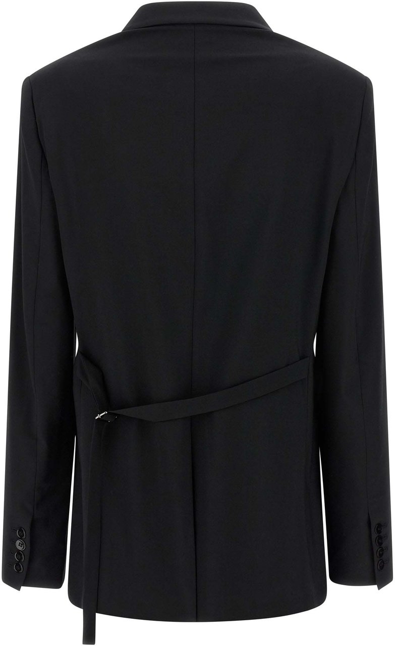 Nensi Dojaka Black Virgin Wool Blazer Zwart