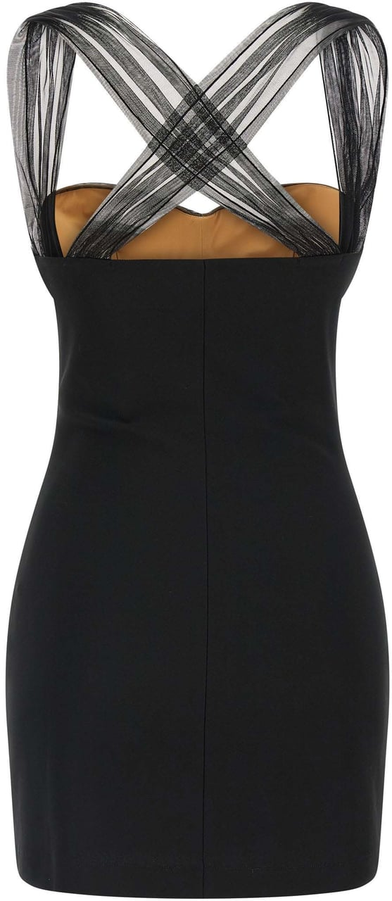 Nensi Dojaka Black Viscose Short Dress Zwart