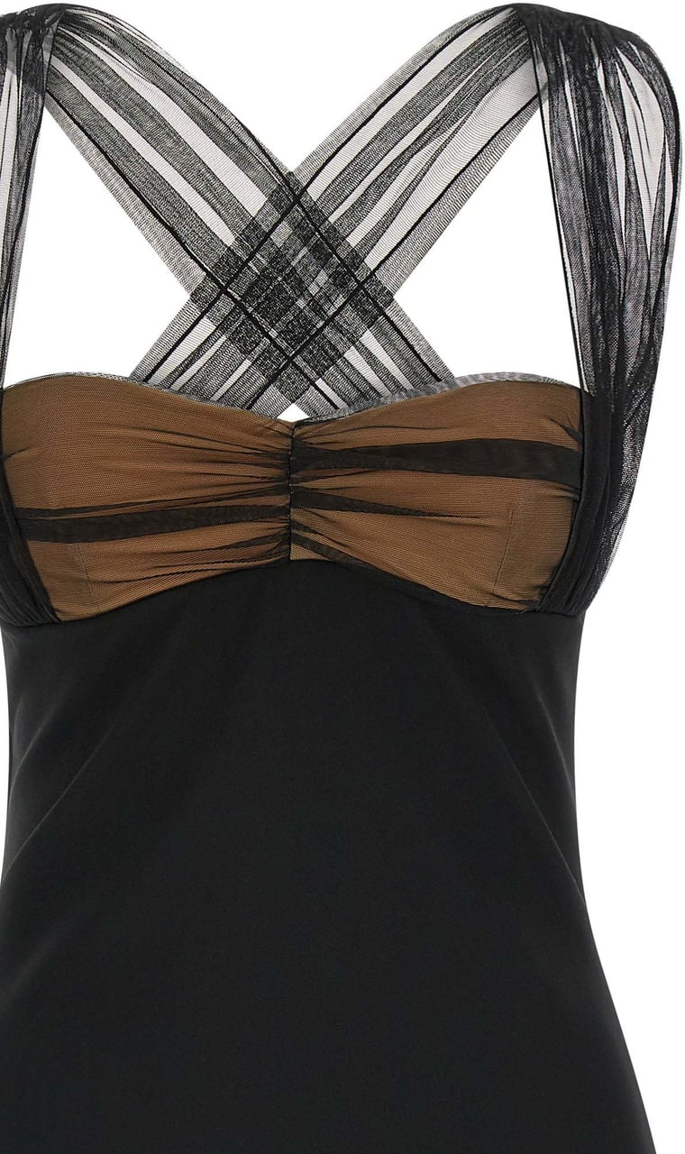 Nensi Dojaka Black Viscose Short Dress Zwart