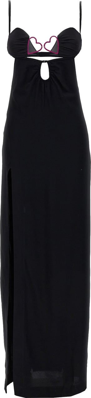 Nensi Dojaka Black Viscose Long Dress Zwart