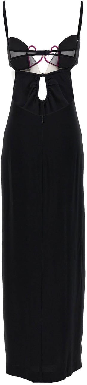 Nensi Dojaka Black Viscose Long Dress Zwart