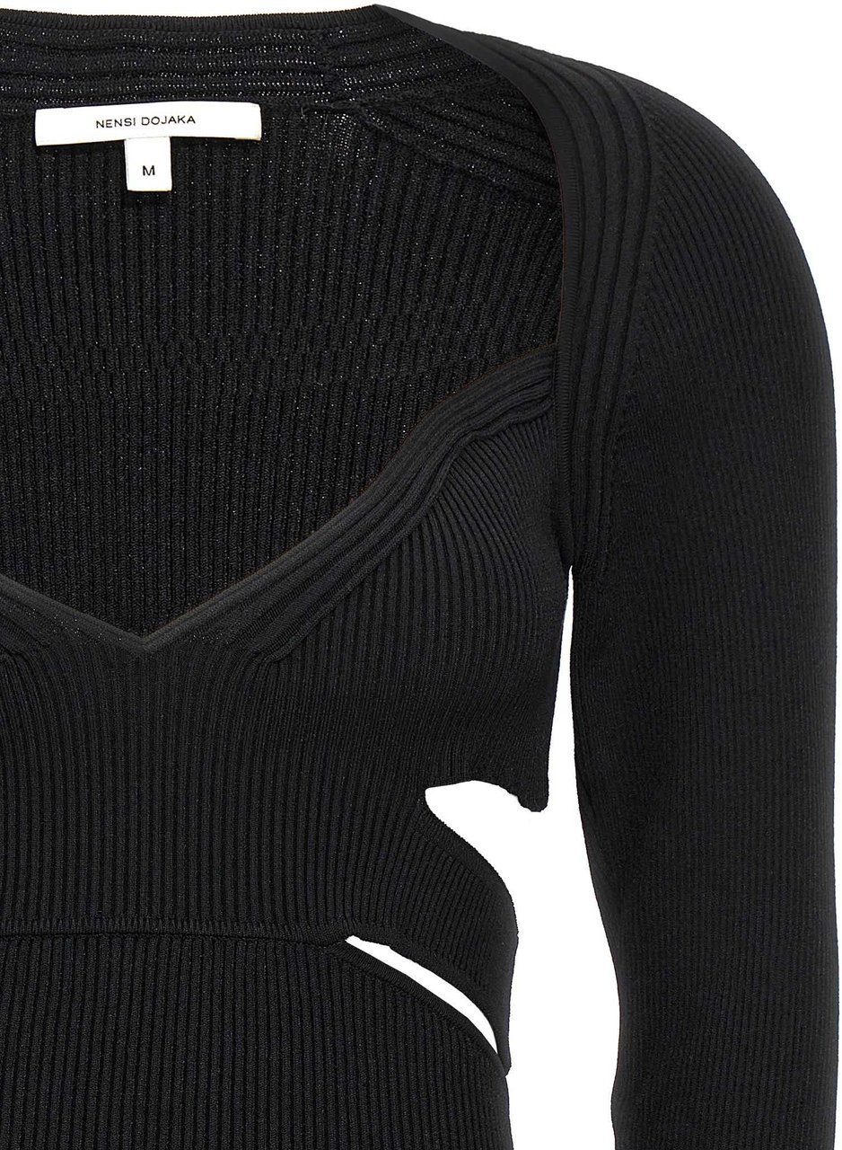 Nensi Dojaka Black Viscose Cardigan Zwart