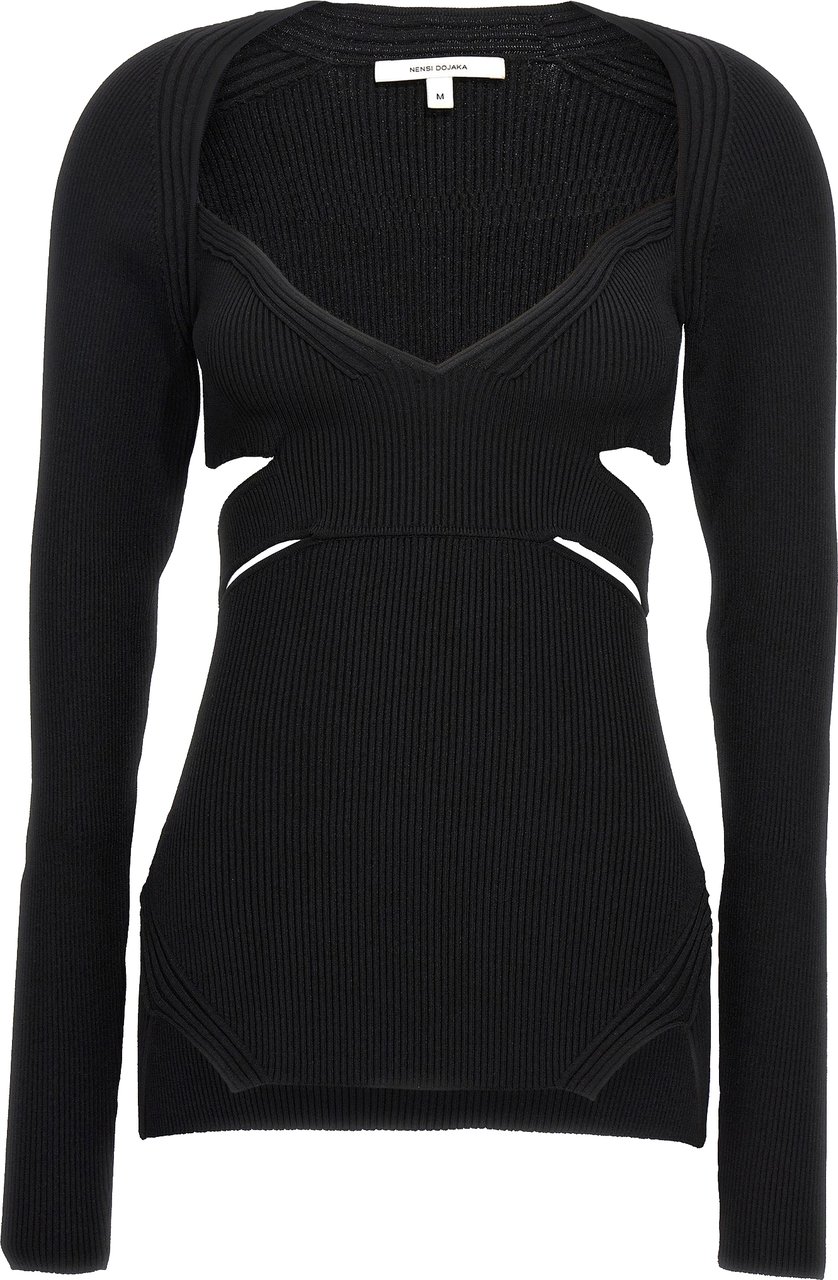 Nensi Dojaka Black Viscose Cardigan Zwart