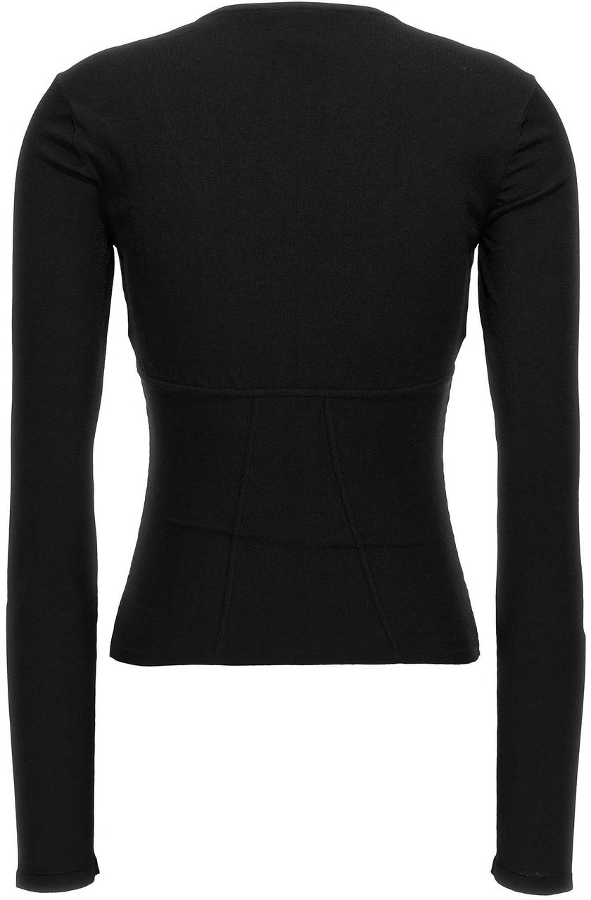 Nensi Dojaka Black Viscose Tank Tops Zwart