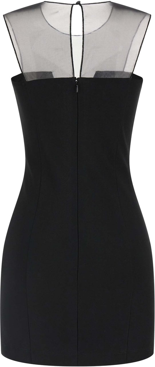 Nensi Dojaka Black Viscose Short Dress Zwart