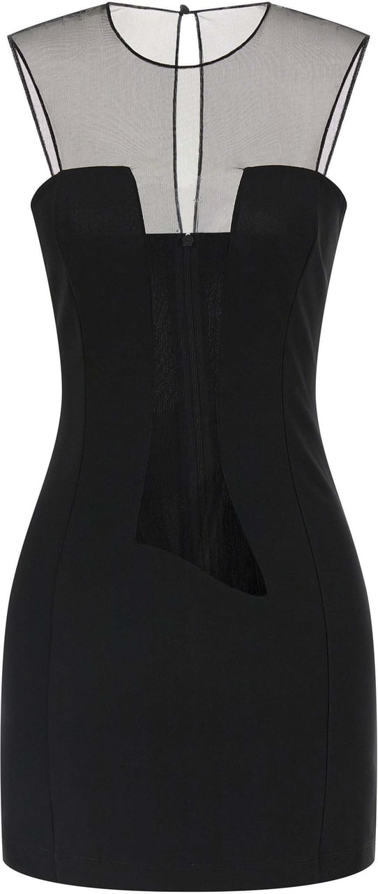 Nensi Dojaka Black Viscose Short Dress Zwart