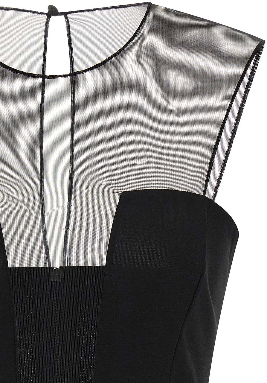 Nensi Dojaka Black Viscose Short Dress Zwart