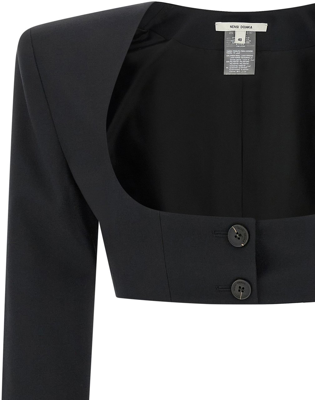 Nensi Dojaka Black Virgin Wool Blazer Zwart