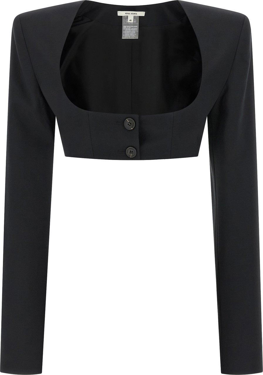 Nensi Dojaka Black Virgin Wool Blazer Zwart