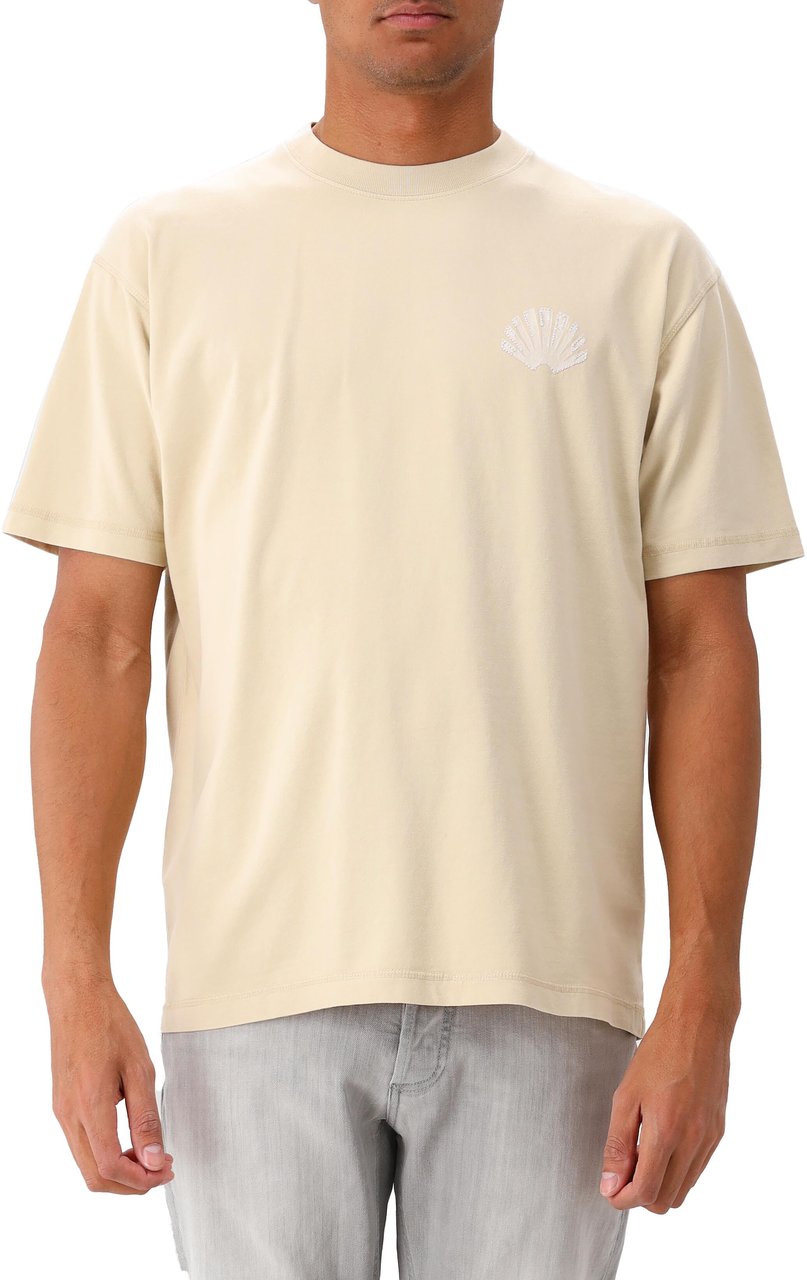 New Amsterdam Surf Association New Amsterdam T-shirt Beige Logo Tee Washed Embro Beige