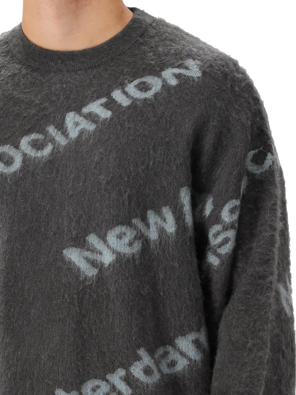 New Amsterdam Surf Association New Amsterdam Gebreide Trui Grijs Jacquard Knit Grijs