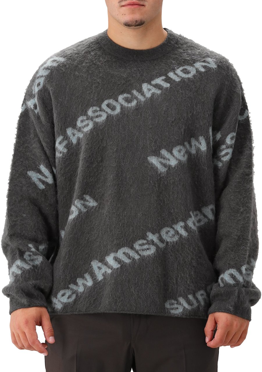 New Amsterdam Surf Association New Amsterdam Gebreide Trui Grijs Jacquard Knit Grijs