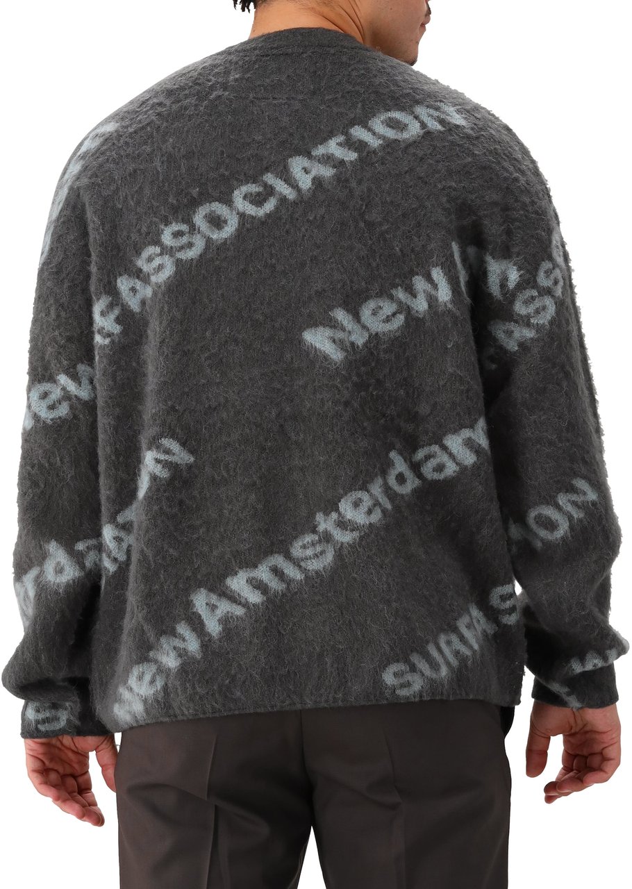 New Amsterdam Surf Association New Amsterdam Gebreide Trui Grijs Jacquard Knit Grijs