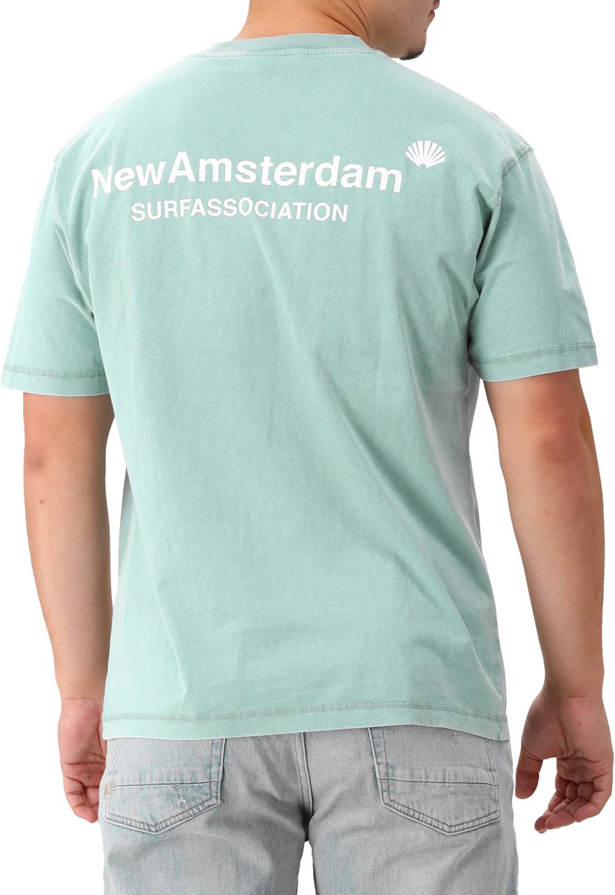 New Amsterdam Surf Association New Amsterdam T-Shirt Blauw Logo Tee Blauw