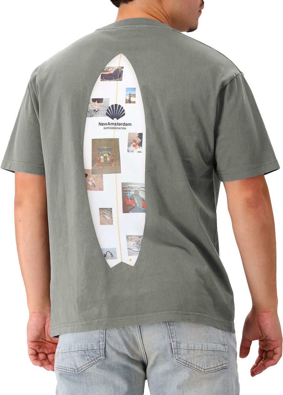 New Amsterdam Surf Association New Amsterdam T-shirt Groen Surf Zine Tee Shark Green Groen