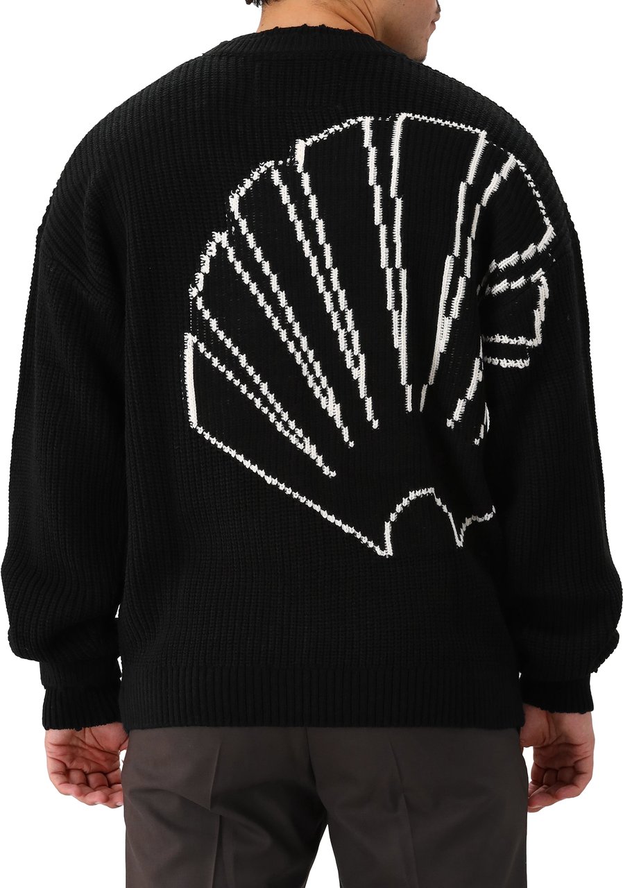 New Amsterdam Surf Association New Amsterdam Gebreide Trui Zwart Logo Raw Edge Zwart