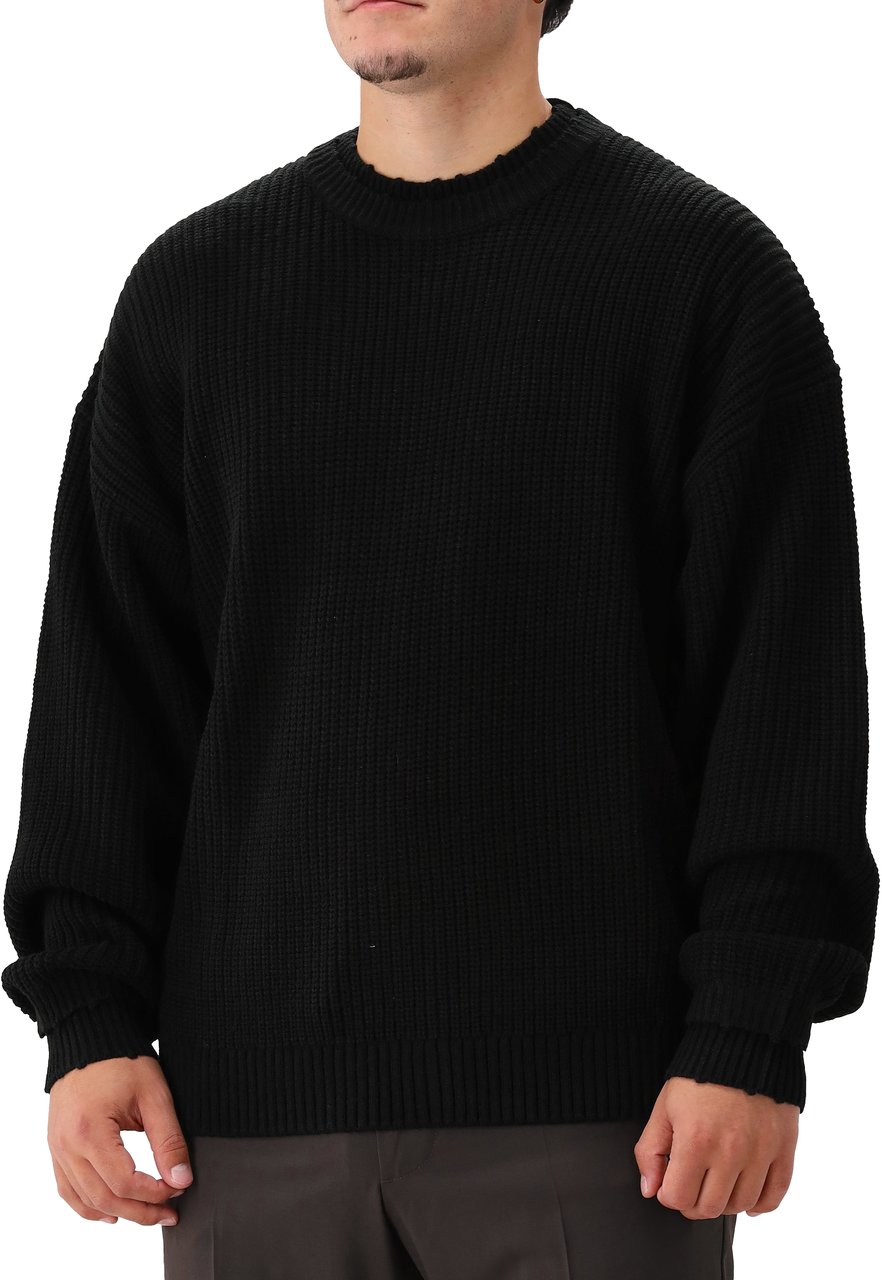 New Amsterdam Surf Association New Amsterdam Gebreide Trui Zwart Logo Raw Edge Zwart