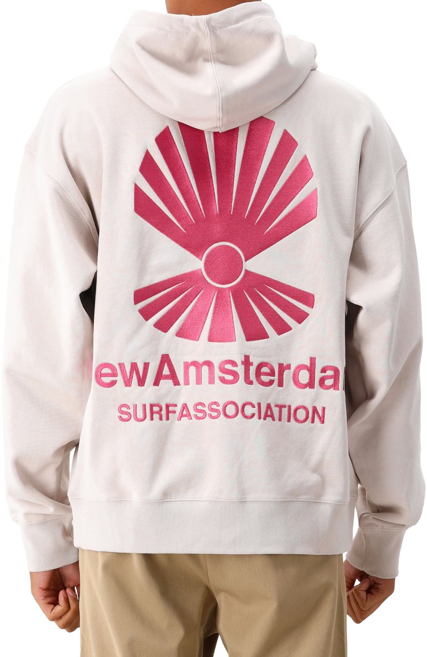 New Amsterdam Surf Association New Amsterdam Surf Association Vest Beige Logo Hoodie Zip Up Beige