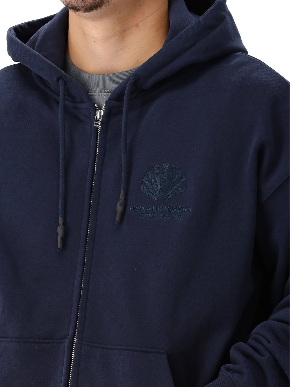 New Amsterdam Surf Association New Amsterdam Vest Blauw Logo Hoodie Zip-Up Blauw