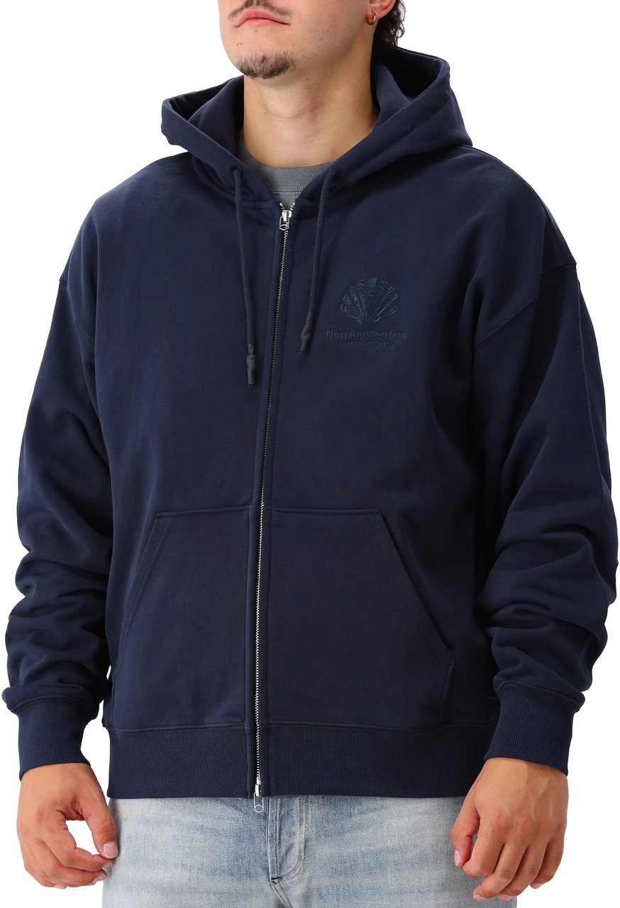 New Amsterdam Surf Association New Amsterdam Vest Blauw Logo Hoodie Zip-Up Blauw