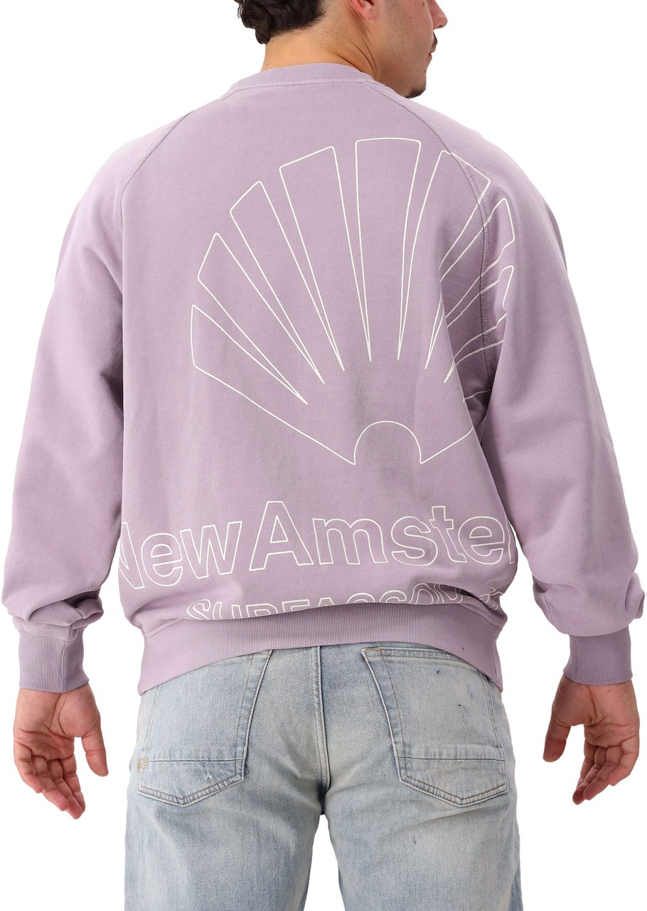 New Amsterdam Surf Association New Amsterdam Sweater Paars Bige Logo Crewneck Paars