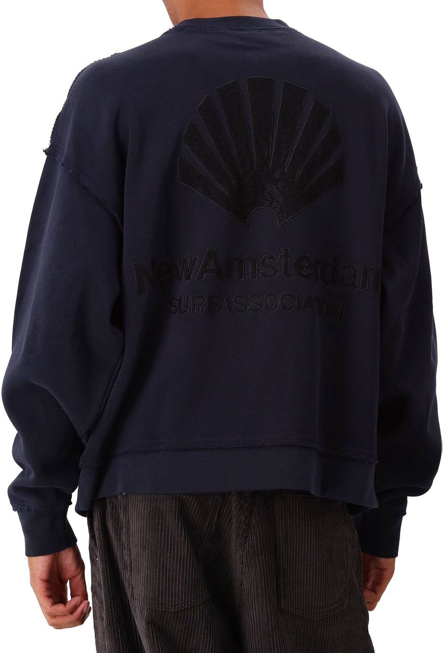 New Amsterdam Surf Association New Amsterdam Sweater Blauw Lace Crewneck Blauw