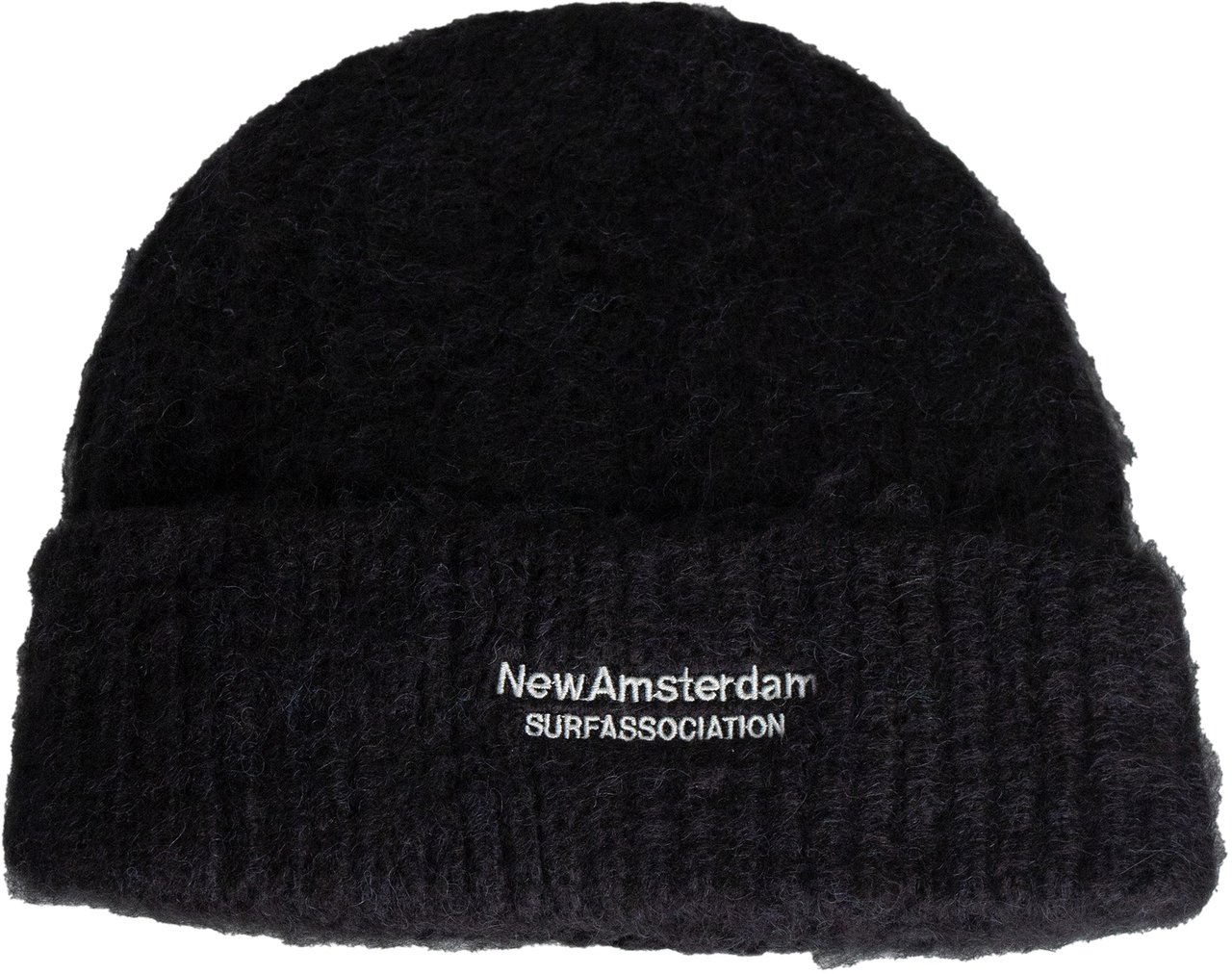 New Amsterdam Surf Association New Amsterdam Muts Zwart Fuzzy Logo Beanie Zwart
