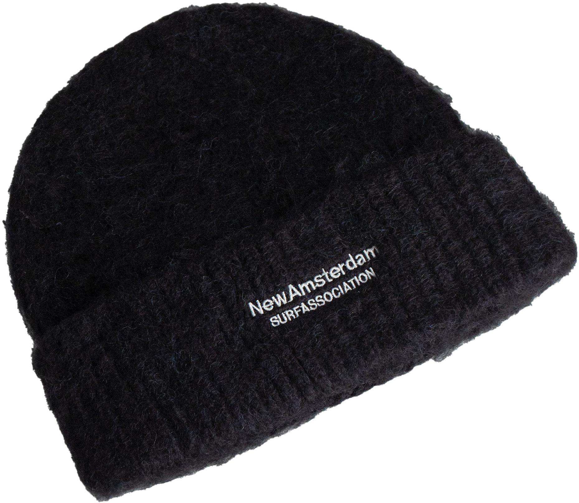 New Amsterdam Surf Association New Amsterdam Muts Zwart Fuzzy Logo Beanie Zwart