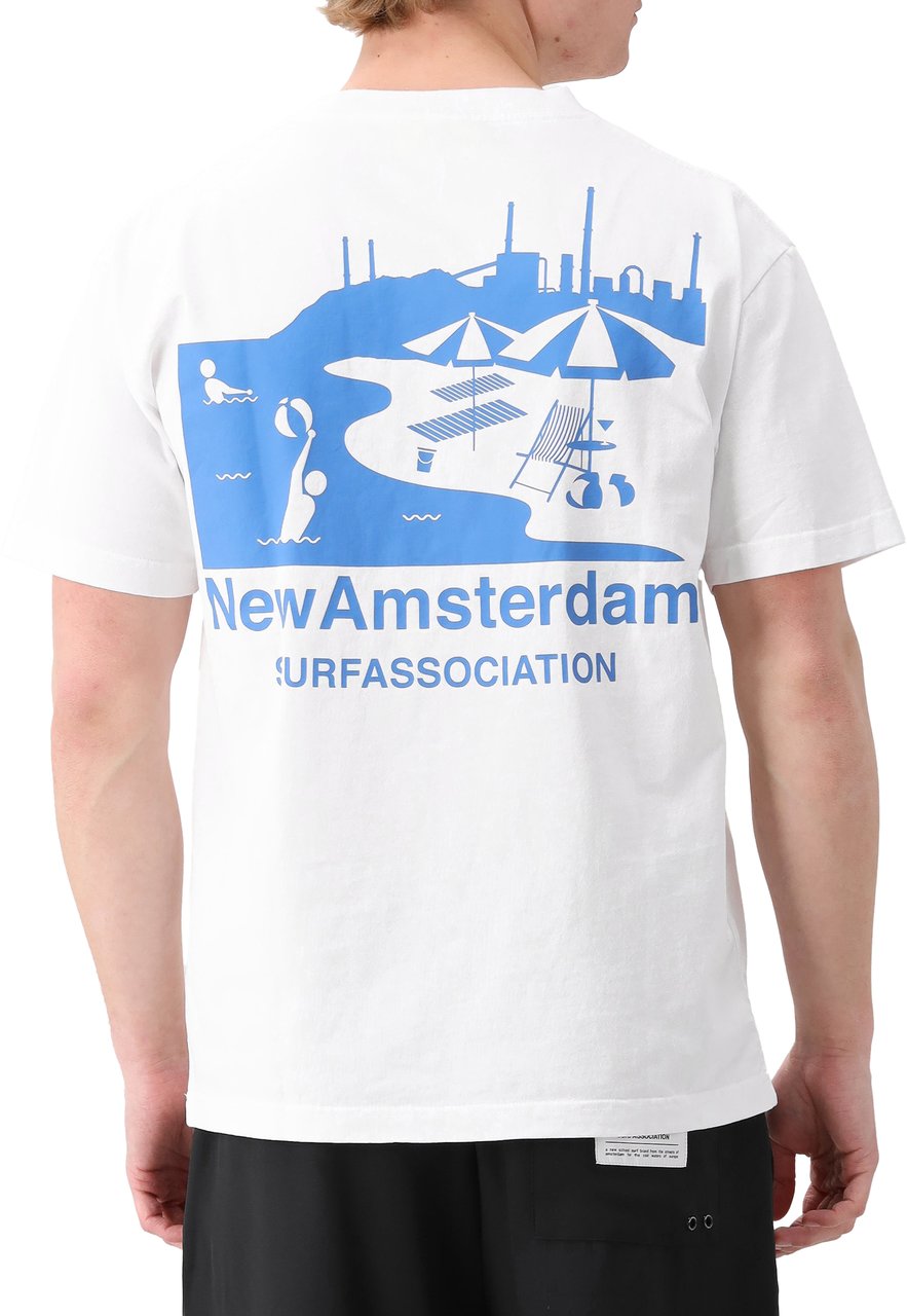 New Amsterdam Surf Association New Amsterdam T-shirt Wit Beach Sign Tee Wit