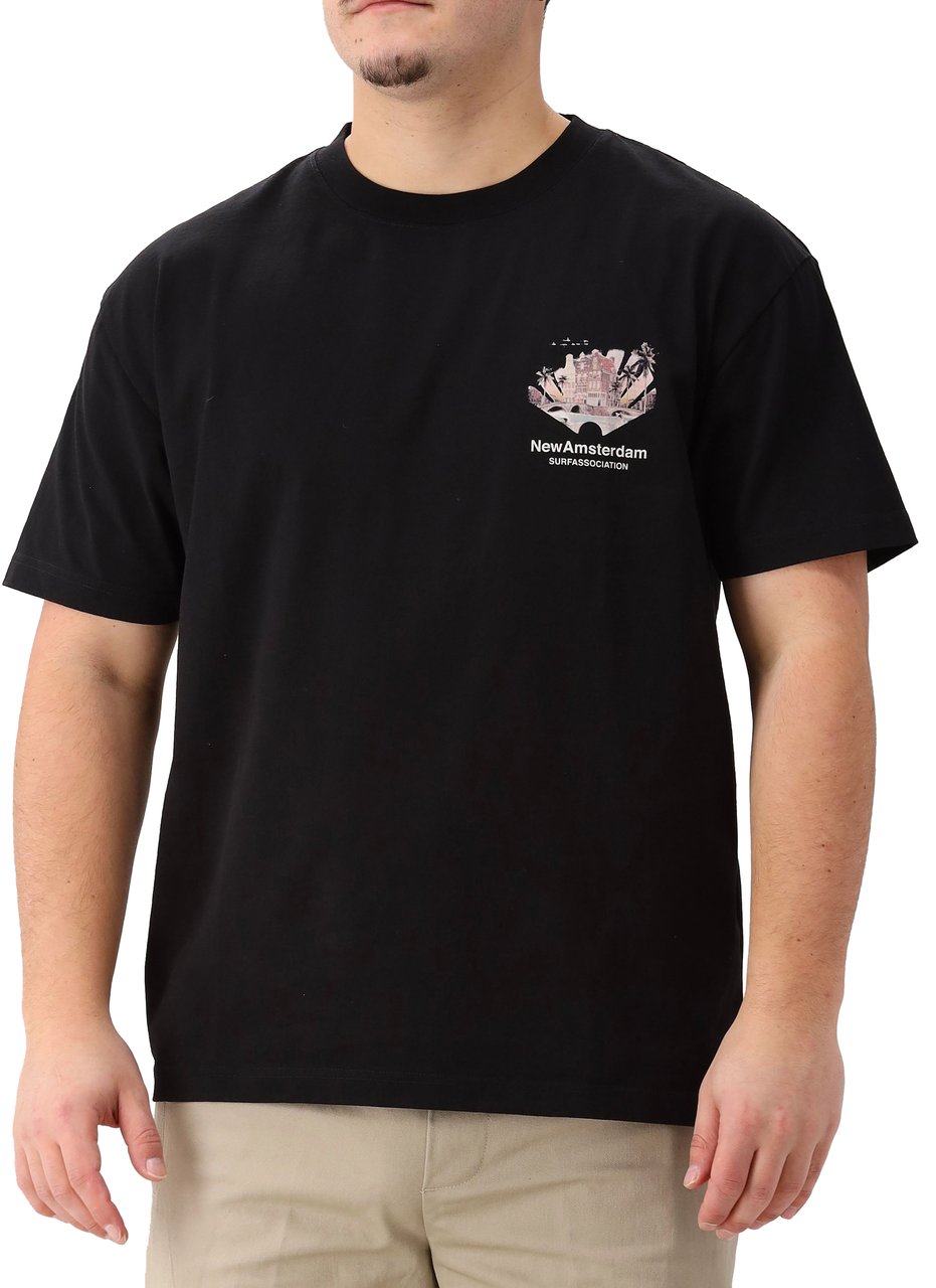New Amsterdam Surf Association New Amsterdam T-Shirt Zwart Tropical Tee Zwart