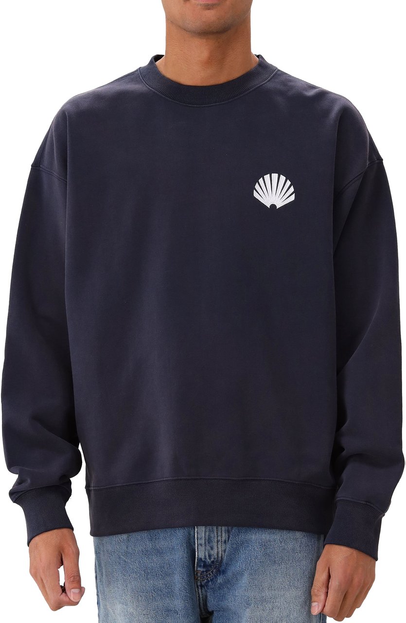 New Amsterdam Surf Association New Amsterdam Sweater Blauw Logo Crewneck Blauw