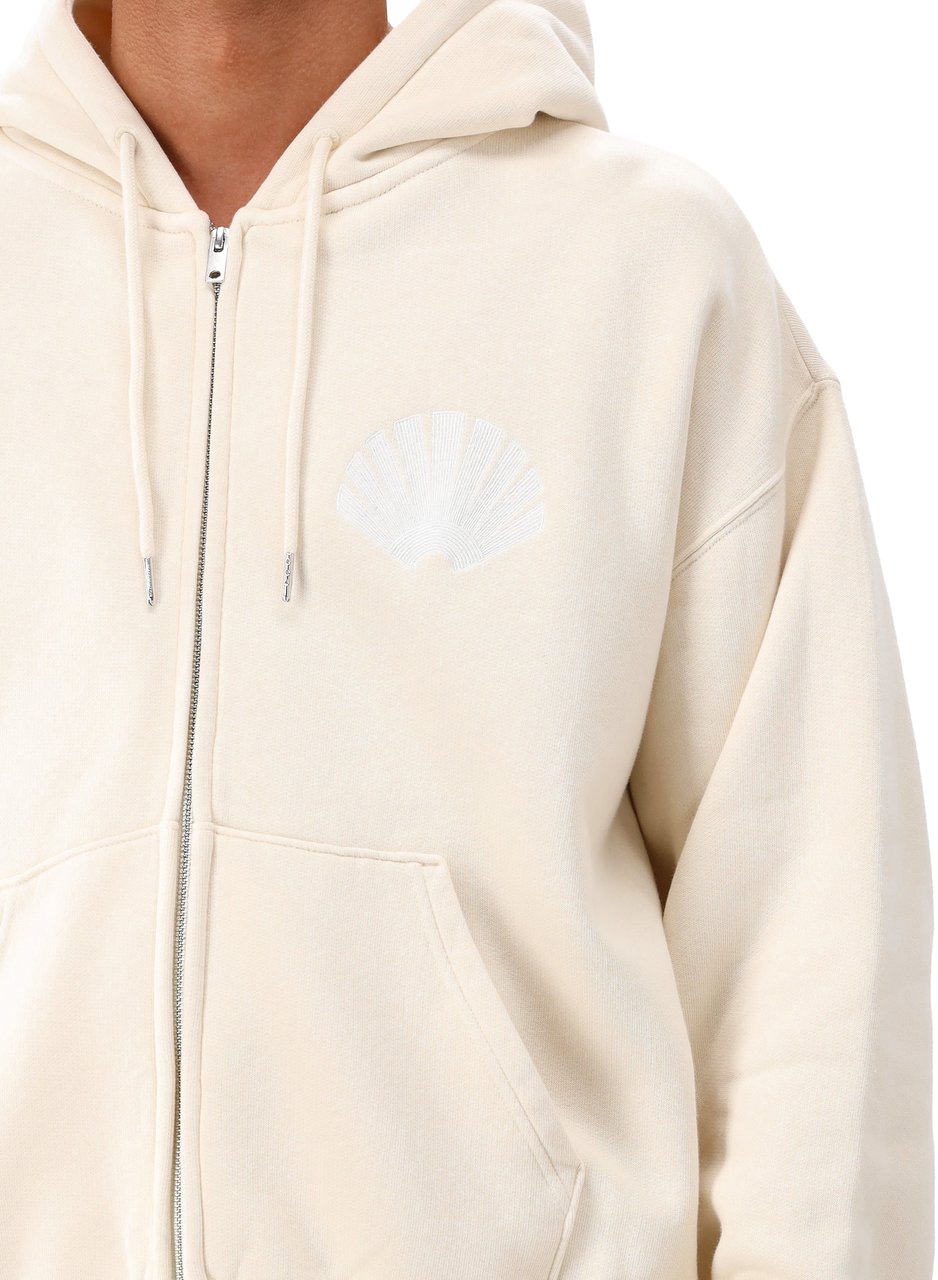 New Amsterdam Surf Association New Amsterdam Hoodie Ecru Wit Logo Zip Beige